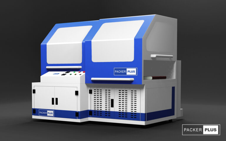 Maszyna do automatycznego pakowania paczek Packer Plus P400 - widok od frontu